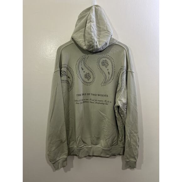 Dark Sport Wolve Club The Tale Of 2 Wolves Hoodie L Grunge Street Y2K Skater 90s - Picture 10 of 16